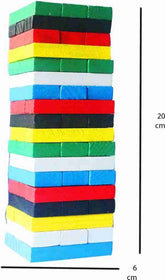 Wooden Tumbling Tower Medium Color (21cm) | Develops Concentration & Teamwork